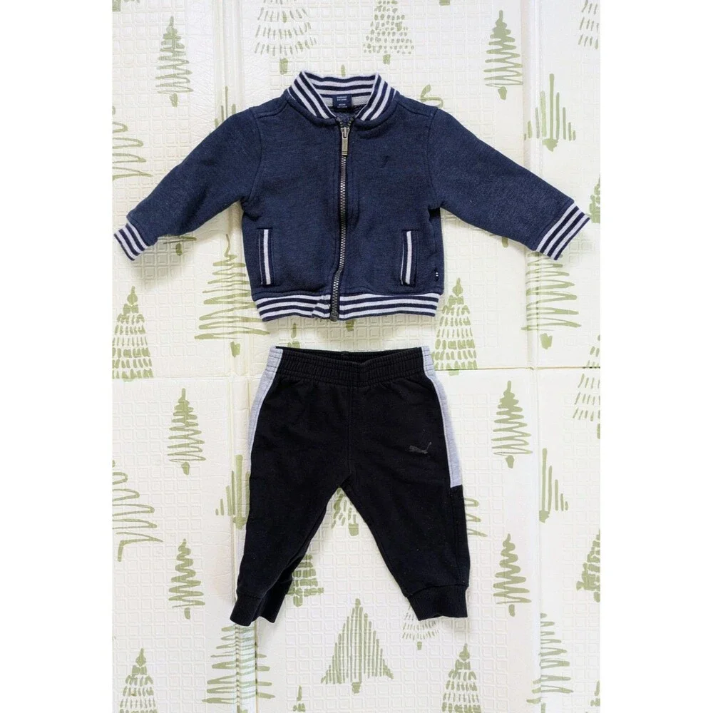 Toddler Boy 12M Clothes Lot 11 Pc Nike Puma Nautica Carters Hoodie Sweatpants
